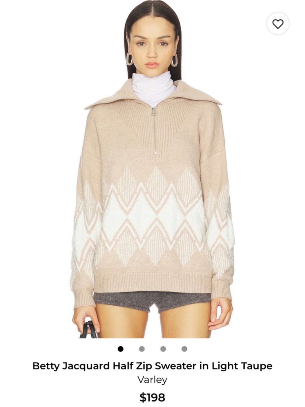 Varley Jacquard Half-Zip Sweater NWT